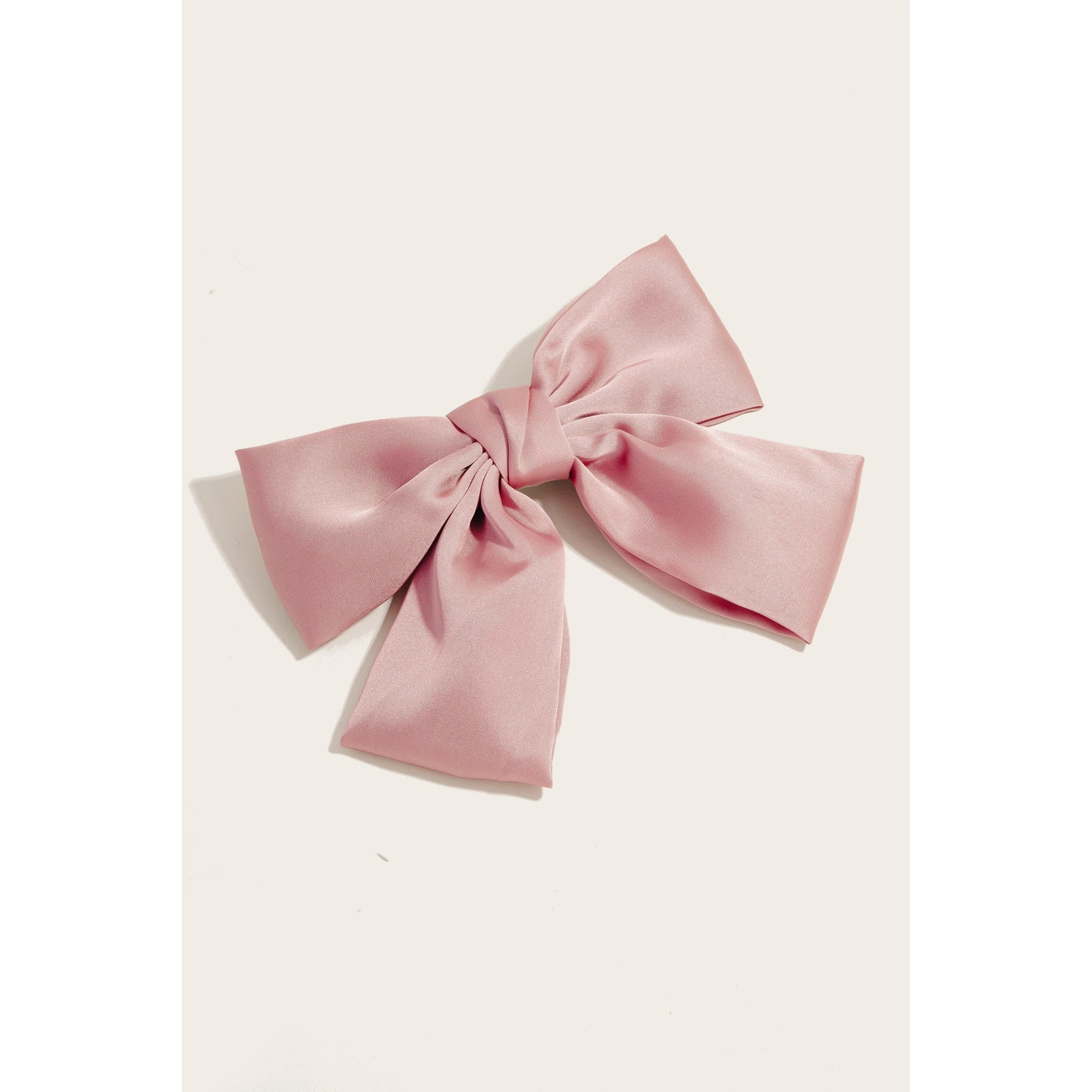 Solid Color Ribbon Bow Hair Clip - Pink