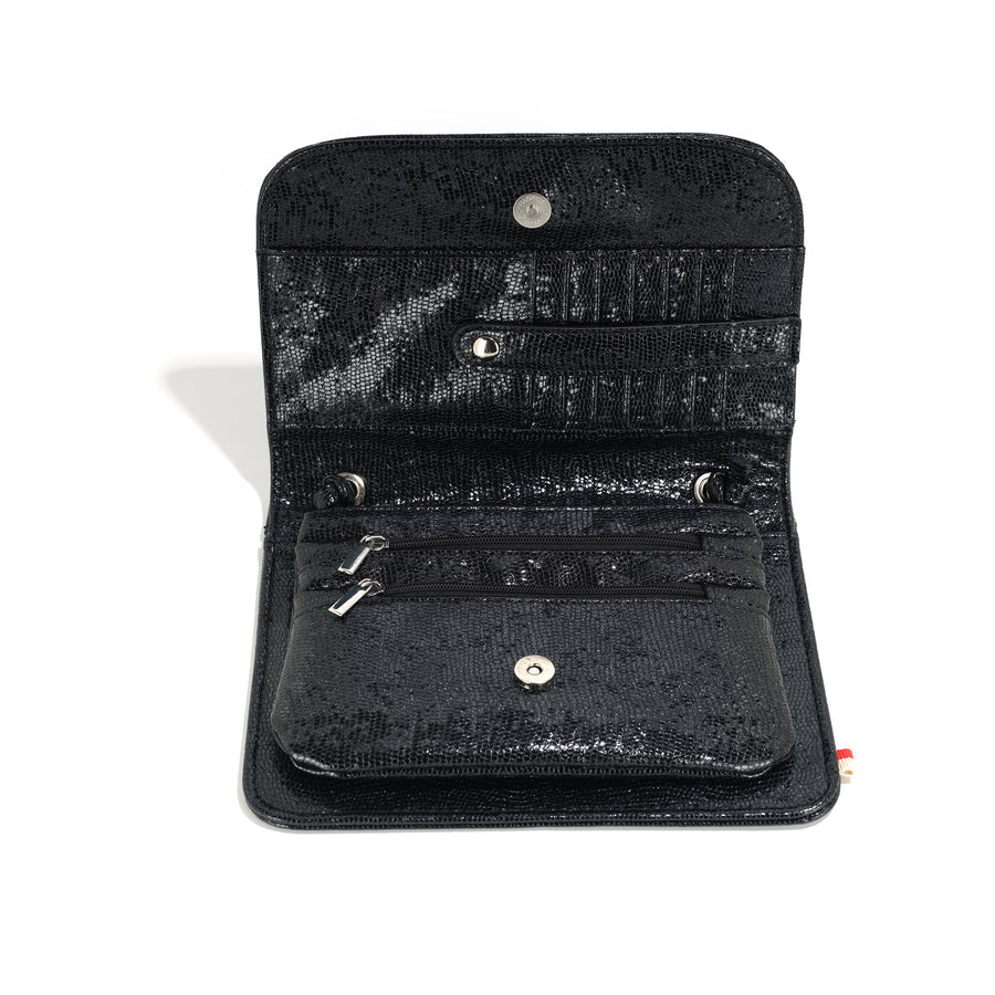 The 'LOLA' 3-in-1 Organizer - Vegan Snake - Black