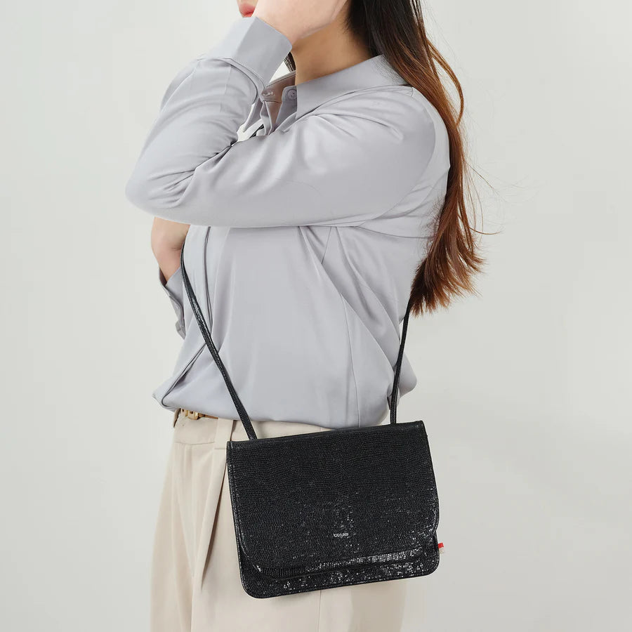 The 'LOLA' 3-in-1 Organizer - Vegan Snake - Black