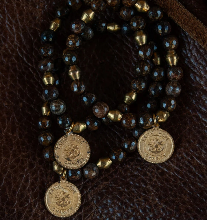 8mm San Marco Bronzite Stretch Bracelet
