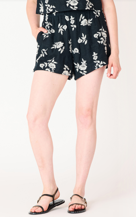 Black/Ivory Pull-On Shorts