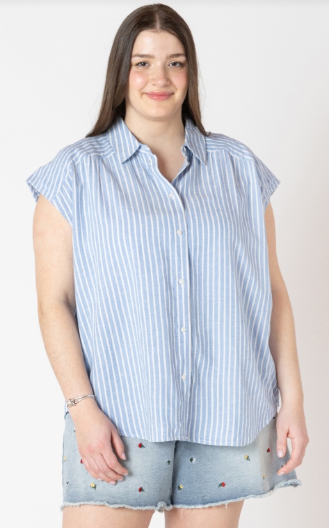Curvy Chambray Top