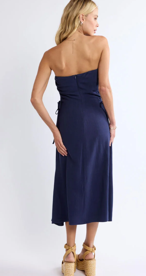 Vast Sky Ruched Side Tube Dress