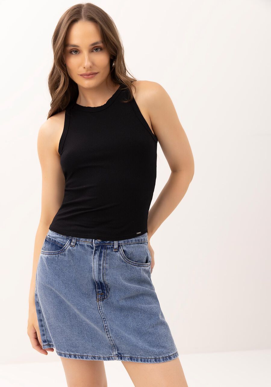 Ribbed Black Tank