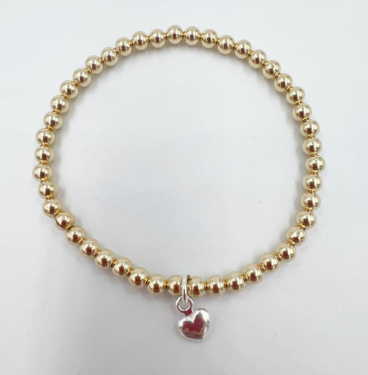 Puffy Heart Bracelet - Gold Filled