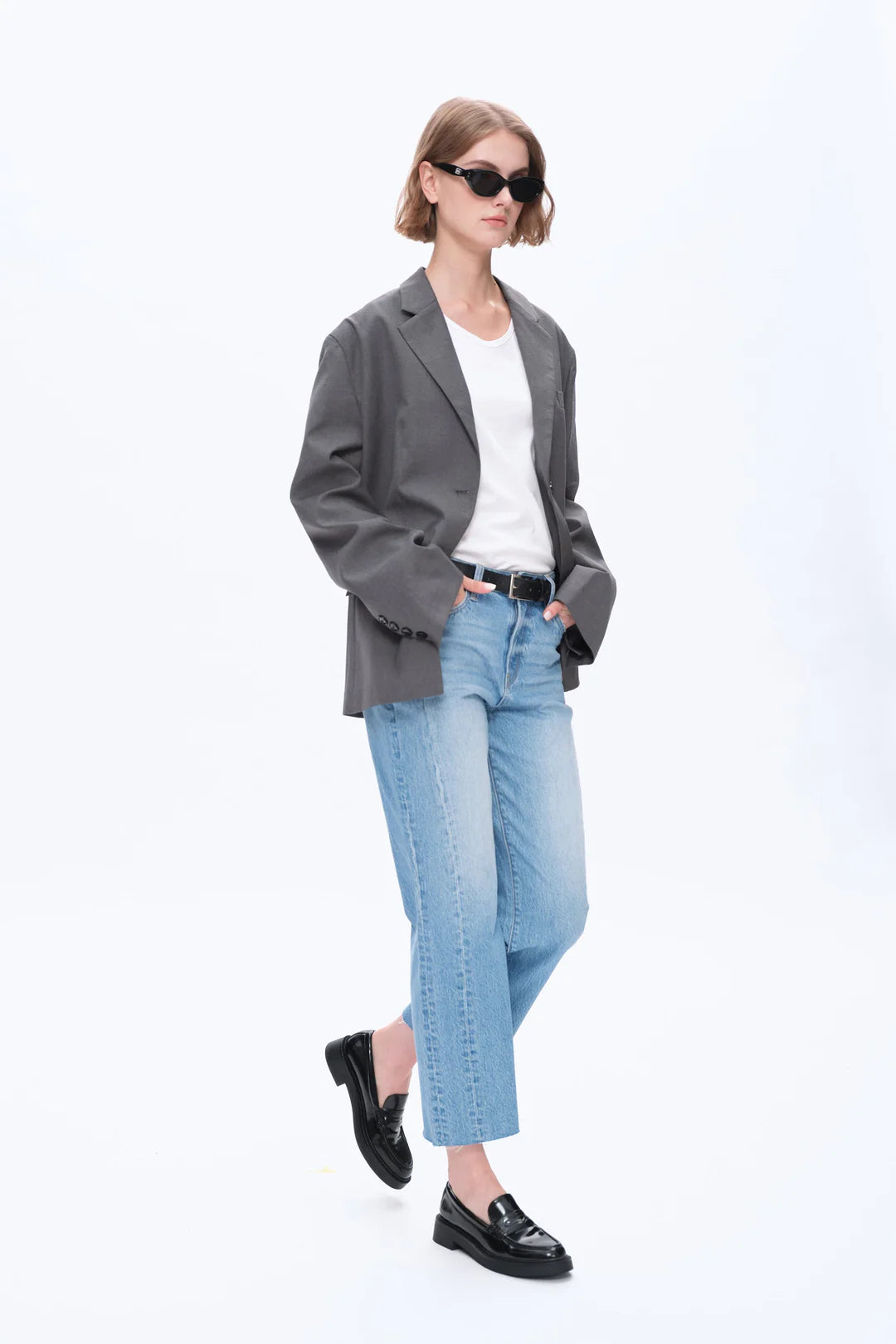 High Rise Relaxed Fit Straight Denim