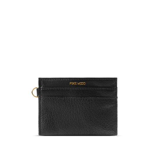 Alex Card Holder - Pebbled Black