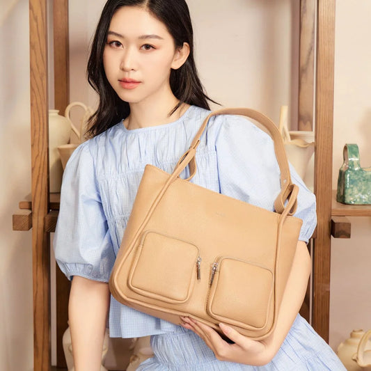 Cathy Tote - Latte Pebbled