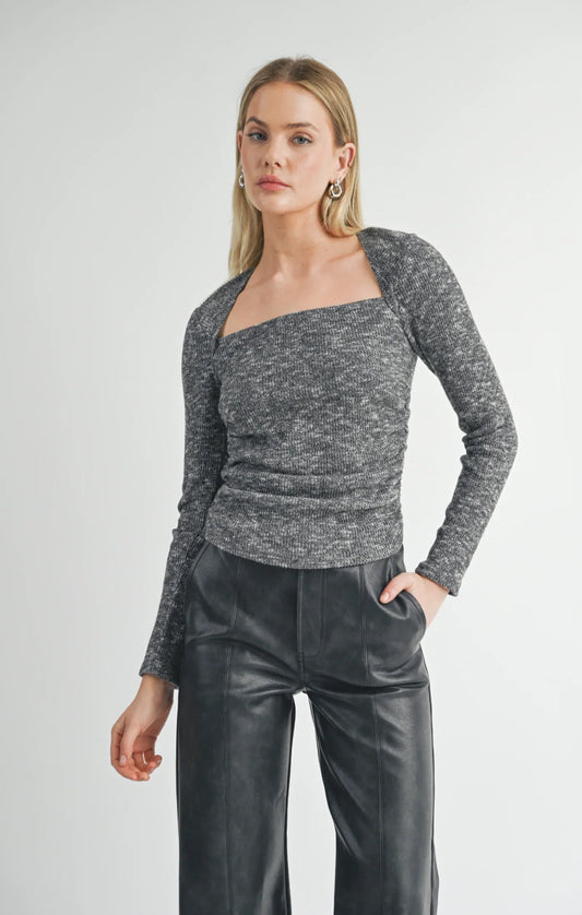 New Romantics Long Sleeve Ruched Top