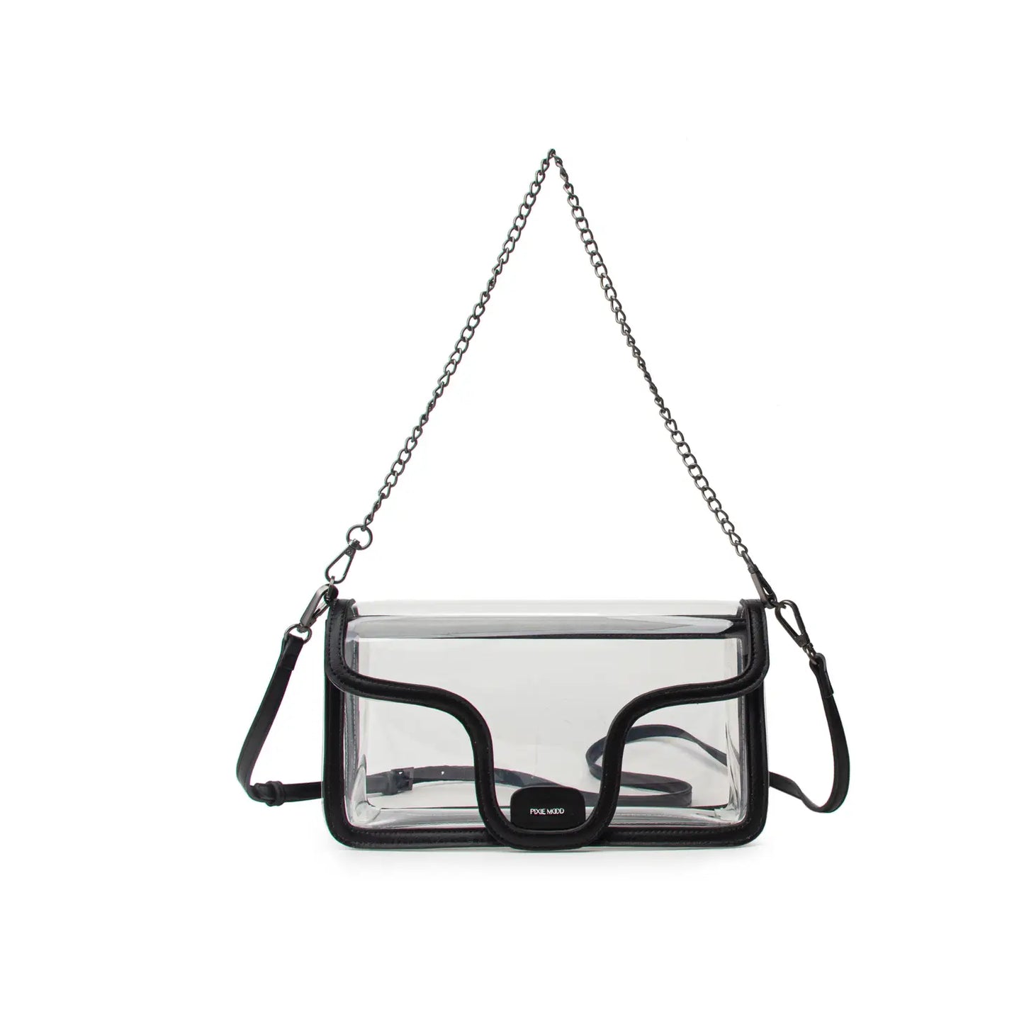 Vicki - black & cream - Clear Eco-Friendly Tpu Shoulder Bag