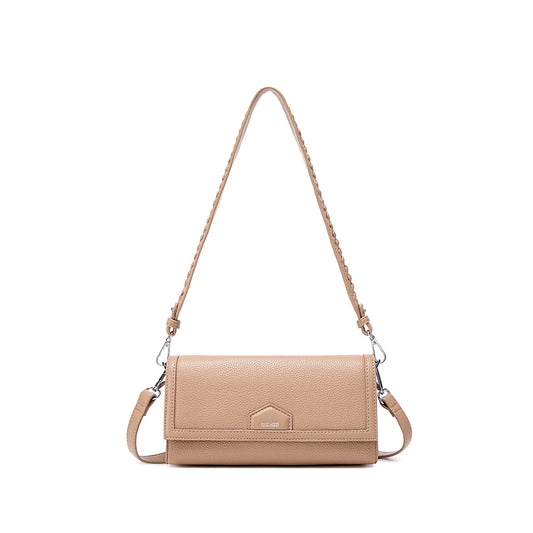 Krista Shoulder Bag - Latte Pebbled