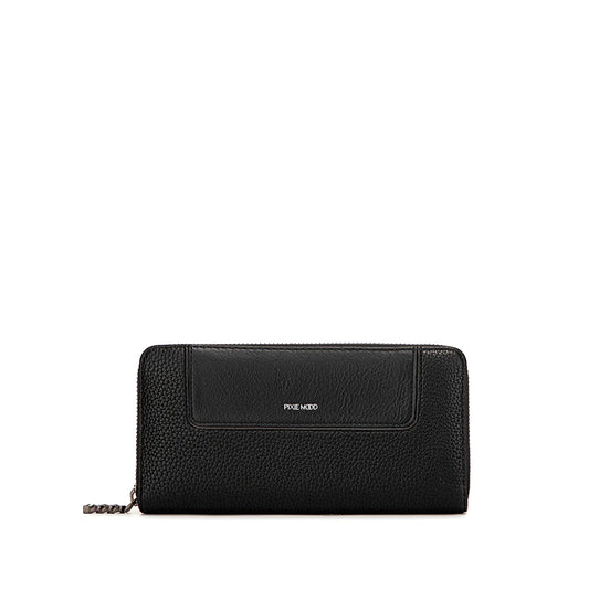 Mae Zip Wallet - Black Pebbled