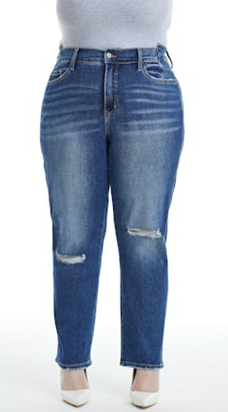 Curvy (14-22) High Rise Crop Straight Leg Jeans