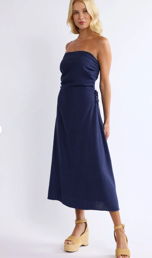 Vast Sky Ruched Side Tube Dress