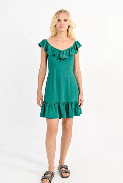Emerald Fit & Flare Dress