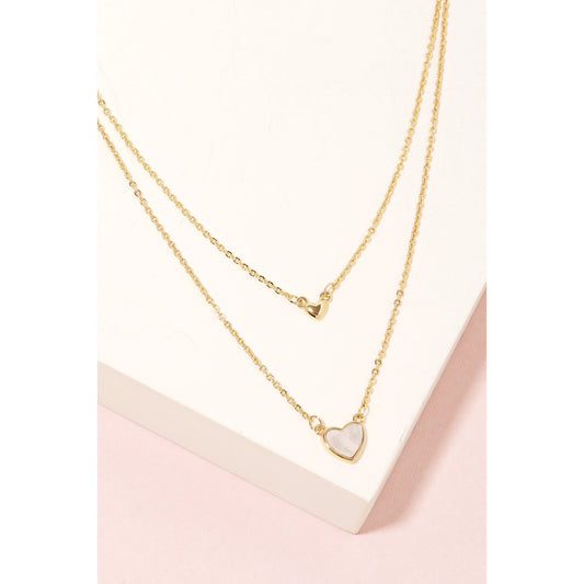 Gold Dipped Heart Charms Necklace