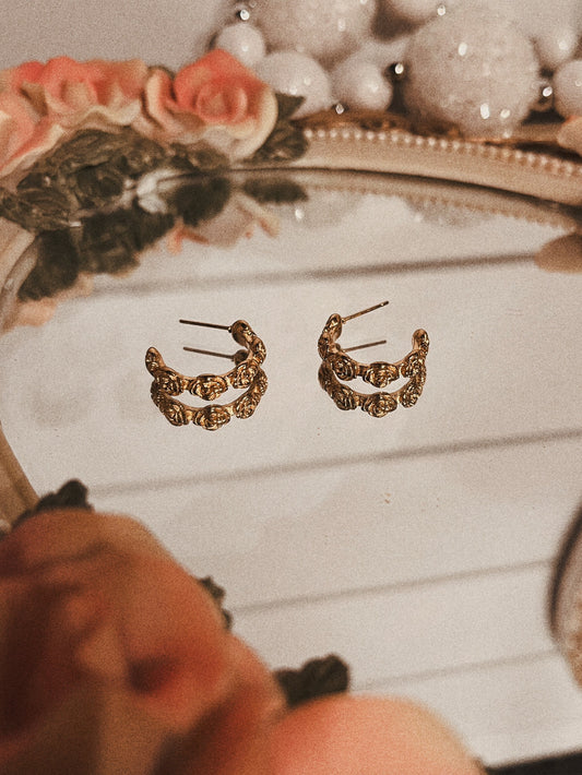 Corsage Hoop Earrings - The "Curtsy" Collection