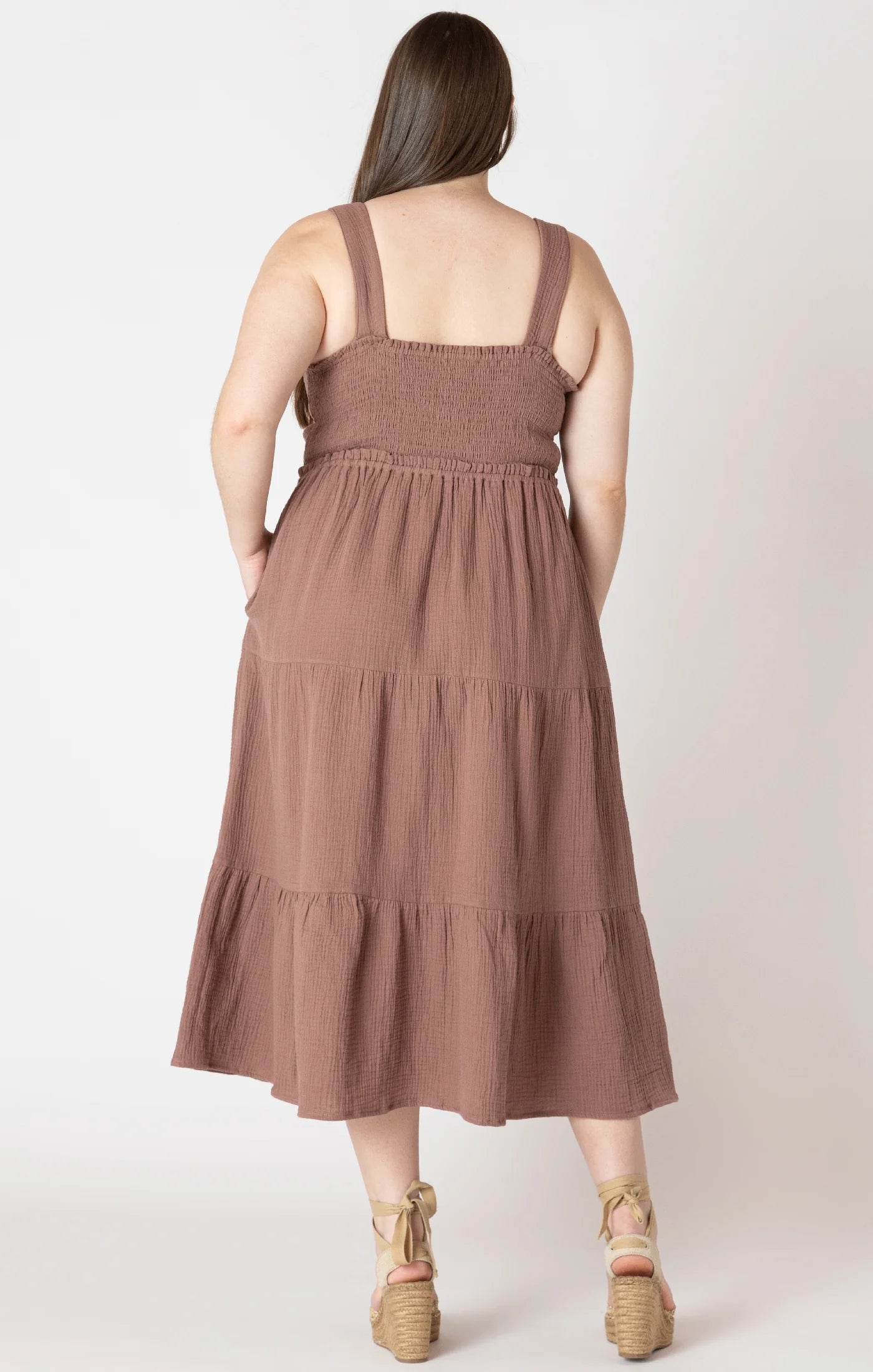 Curvy Textured Midi Dress