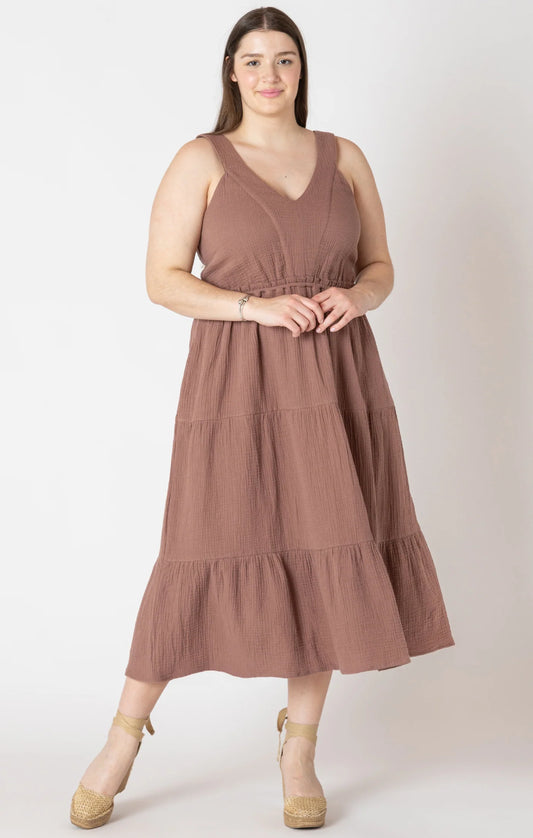 Curvy Textured Midi Dress