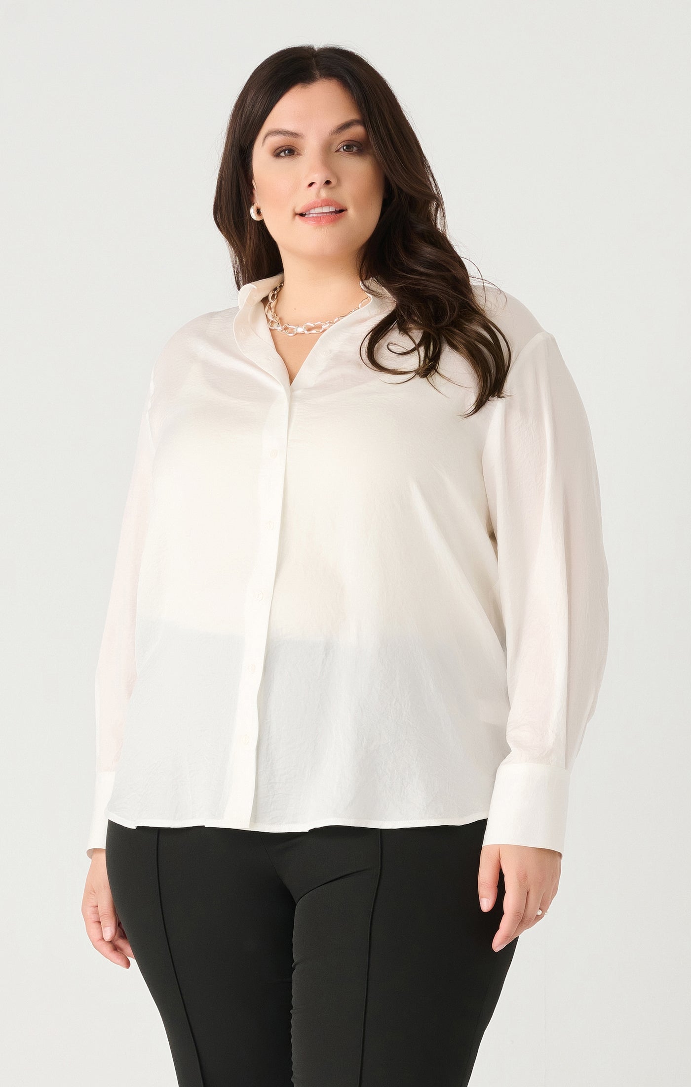 Curvy Textured Blouse in White