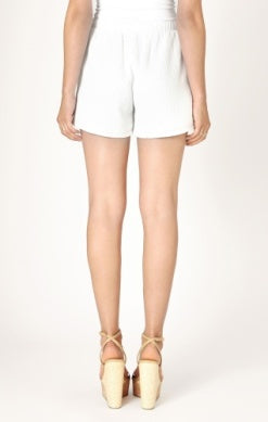 Pull on Textured Short in Off White