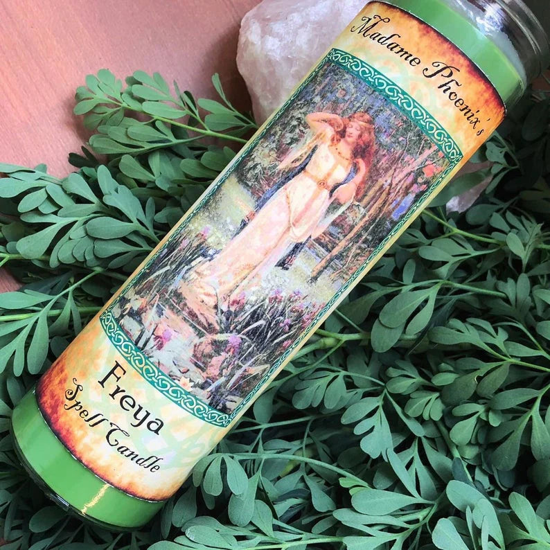 Freya Goddess Shrine and Ritual Love Magic Candle